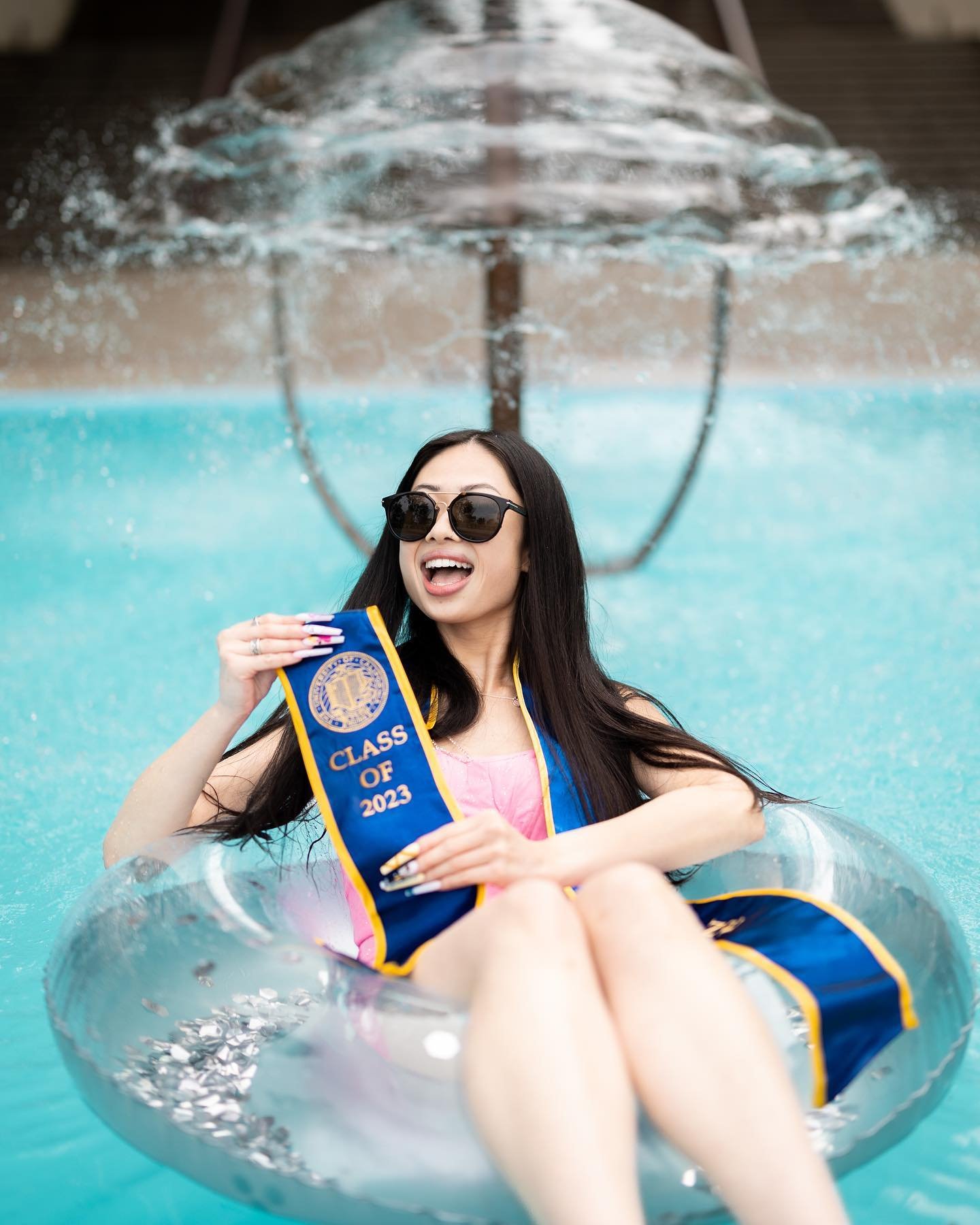 Infinity Fountain graduation photo