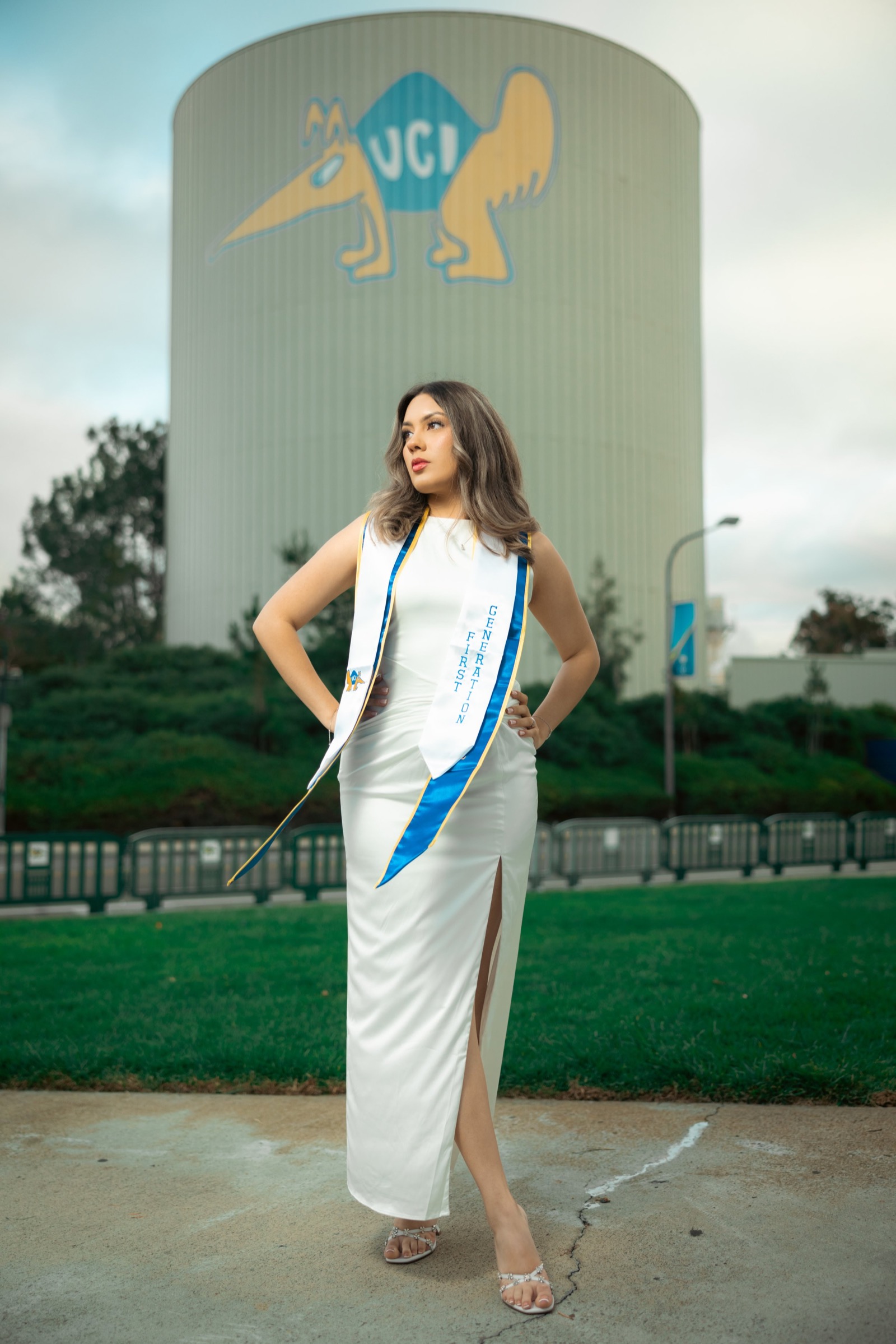 Peter the Anteater Water Tower graduation photo at UCI