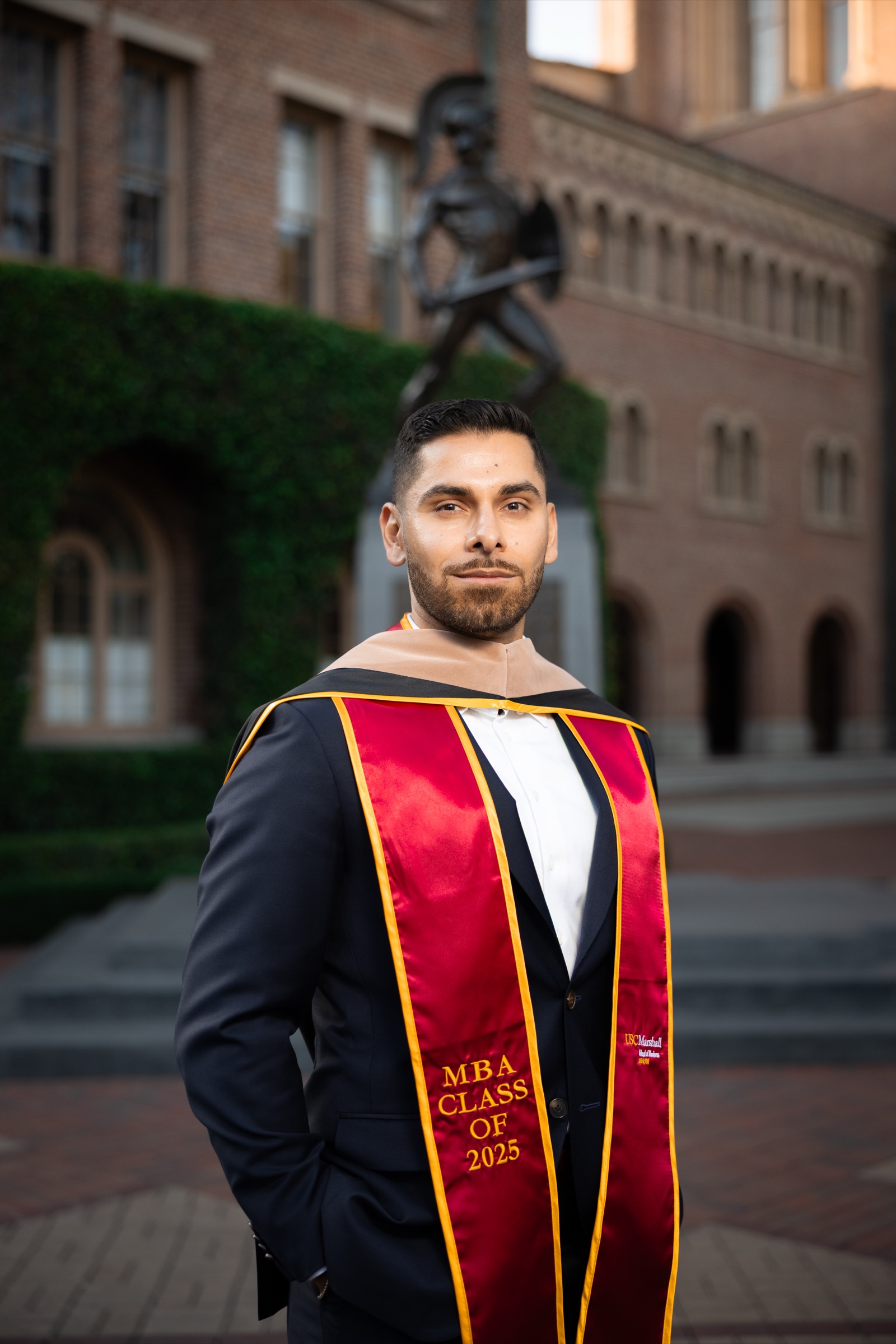 Tommy Trojan graduation photo
