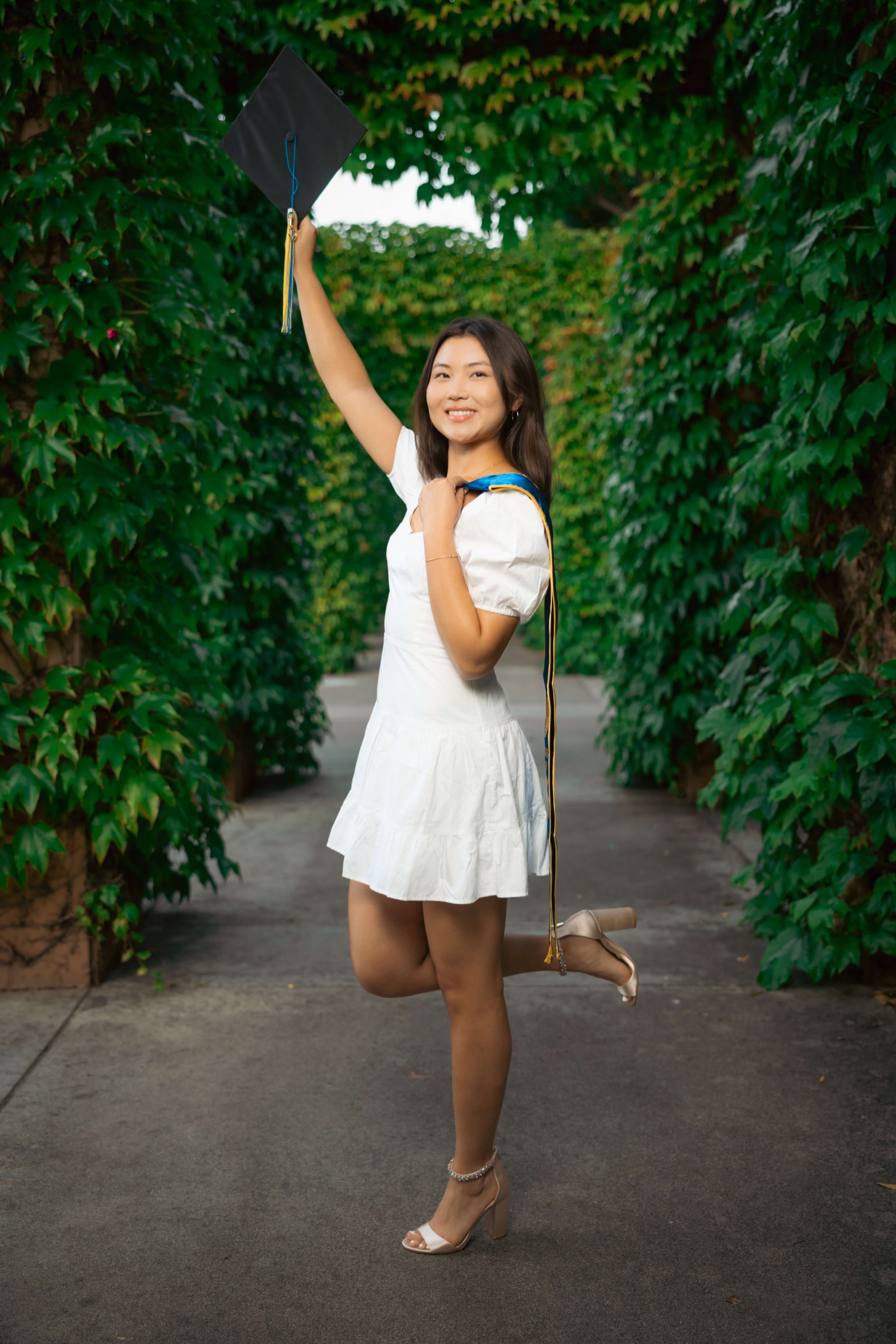 Cap toss in ivy corridor